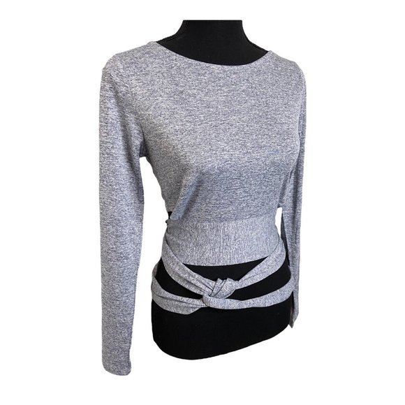 Halara Large‎ Boat Neck Long Sleeve Cut Out Lace Up Sports Top - Picture 5 of 5